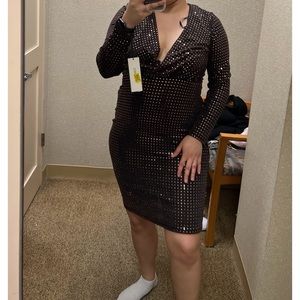 Black and RoseGold Calvin Klein Cocktail Dress